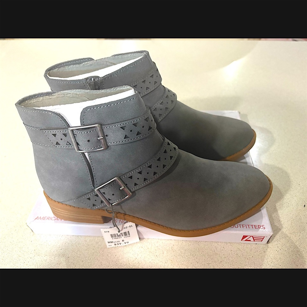 Grey ankle boots